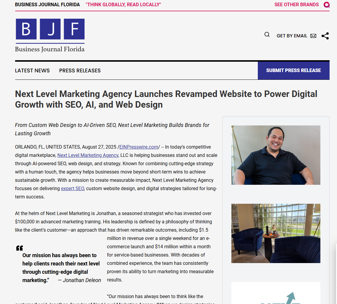 Featured in Business Journal Florida